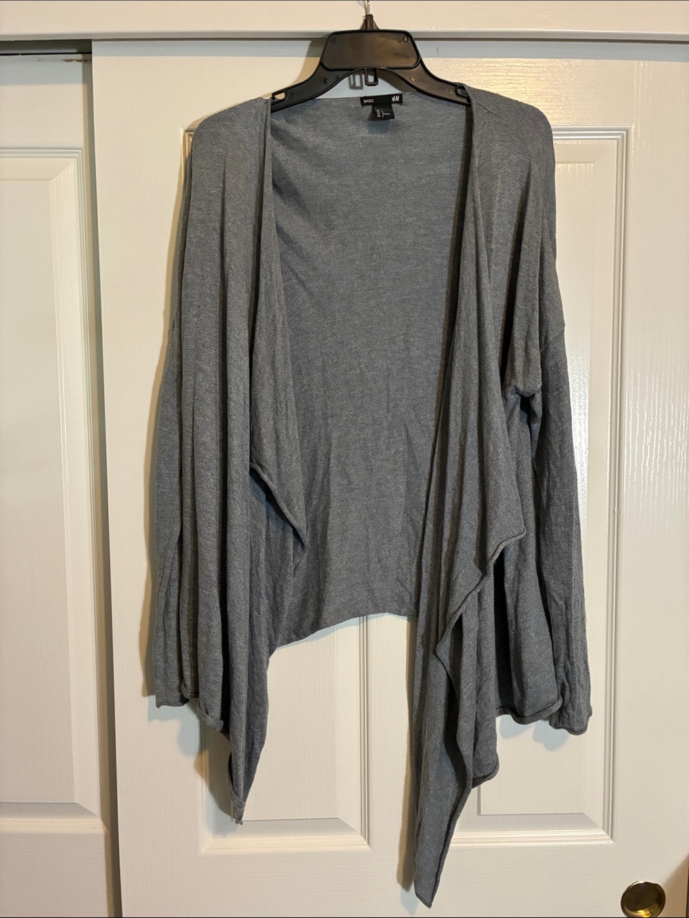 H&M Gray Open-Front Draped Cardigan